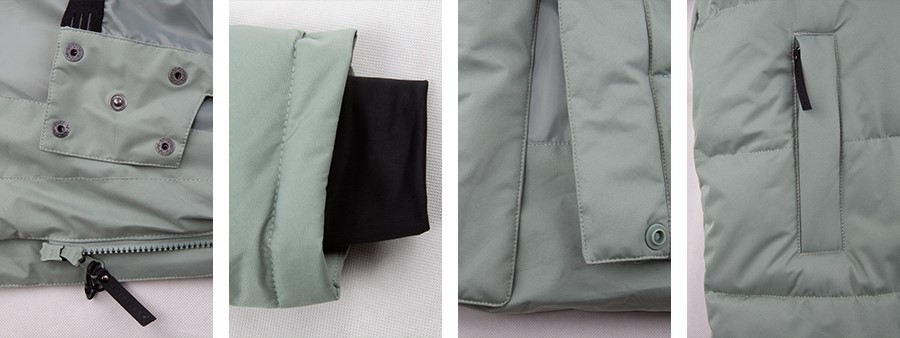 mens waterproof and warm padded jacket detail