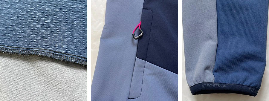 pink softshell jacket detail